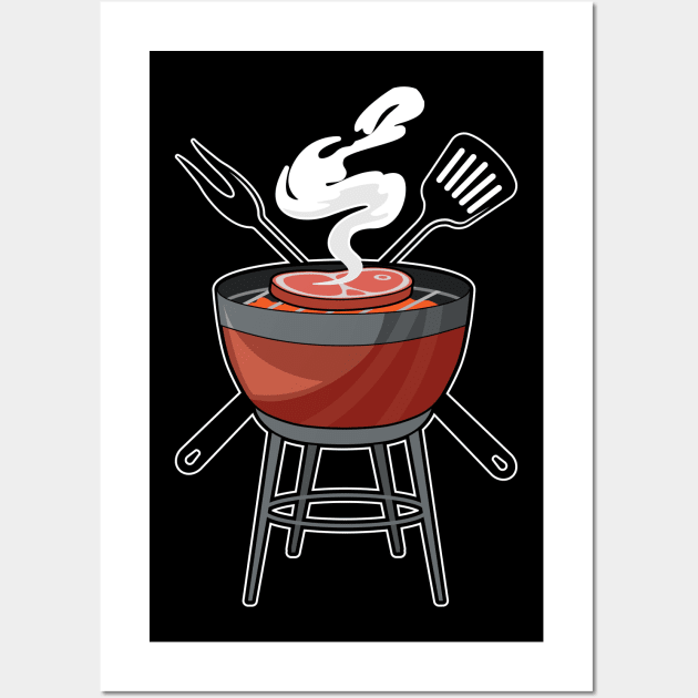 Grill with Meat fork & Spatula Wall Art by Markus Schnabel